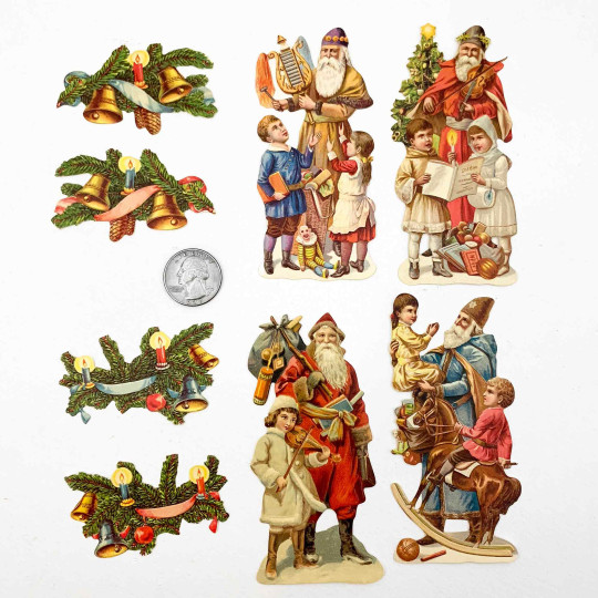 Classic Santa with Children Loose Christmas Paper Scrap Pack